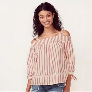 Lauren Conrad Off the shoulder Striped Top